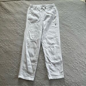 Aerie white straight leg pull on pants size small